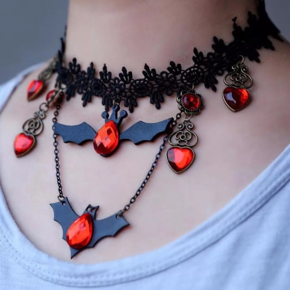 Bat Lace Choker Necklace